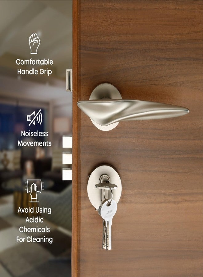 LAPO Heavy Duty Door Lock for Main Door,Lock for Bedroom, Mortise Handlesets, Handles Set with 3 Brass Key for Home,Office,Hotel | Matt Finish | 3 Years Warranty Ro-178 - Image 5